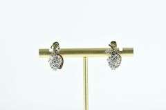14K Yellow Gold 1.00 Ctw Diamond Grape Cluster Earrings