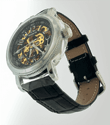 Mens Automatic Skeleton Case Watch