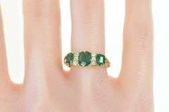 18K Yellow Gold 1.75 Ctw Oval Emerald Diamond Statement Ring