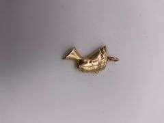 1.6g 14k YG Pendant African Bust Head 1"