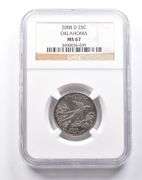 MS67 2008-D Washington State Quarter Oklahoma NGC