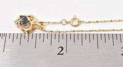 Lovely 14K Yellow Gold Heart Pendant with Blue Sapphire and Diamond Gemstones