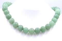 Green Jade beads necklace with matching dangle earrings
