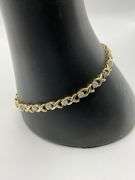 5.3g 10k Yellow Gold XO Diamond Bracelet 7"