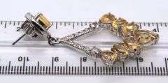 Sterling Silver Yellow Cubic Zirconia Earrings