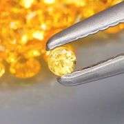 Fantastic 3.83ct diamond cut golden Sapphire set