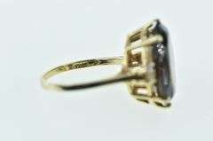 10K Yellow Gold Smoky Quartz Vintage Diamond Accent Ring