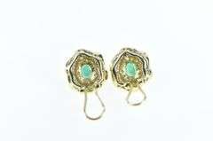 14K Yellow Gold 2.75 Ctw Emerald Diamond French Clip Earrings