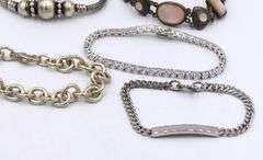 Group lot of 5 Vintage 925 sterling silver bracelets