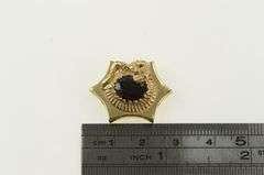 14K Yellow Gold Victorian Oval Garnet Slide Bracelet Charm/Pendant