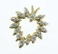 10K Yellow Gold Heart Diamond Love Symbol Vintage Pendant
