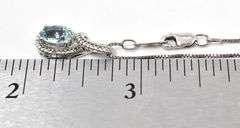 Aquamarine and Diamond Pendant Necklace in Sterling Silver