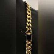 Strong 95 Gram 14 Kt Gold Plate Curb Link Bracelet SA65R