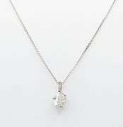 14kt Solid White Gold Natural Diamond Pendant Necklace