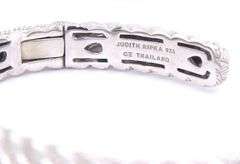 Judith Ripka 925 sterling silver cubic zirconia cuff bangle