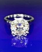 14 Kt White Gold Plated 2.75 VVS1 White I-J Fire Moissanite Ring