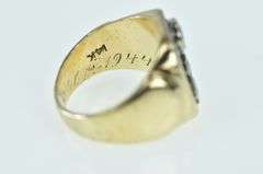 14K Yellow Gold Art Deco G T Monogram Diamond Initials Ring