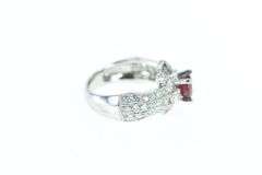 18K White Gold 2.13 Ctw Ruby Diamond Engagement Ring