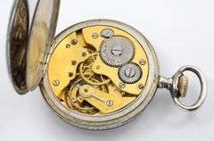 Rare 1908 Gala Swiss-Made .8 Silver Niello Pocket Watch