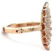 1.00ctw Old Mine Cut Diamond Cluster Marquise Shaped Ring in 14K