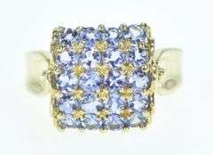 14K Yellow Gold Squared Domed Tanzanite Vintage Ring