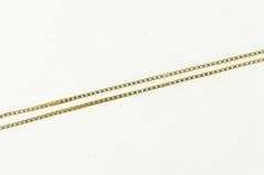 14K Yellow Gold 0.8mm Square Chain Classic Box Link Necklace