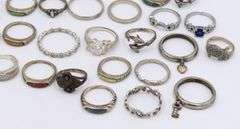 Group lot of Vintage 925 sterling silver rings