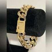 Strong 95 Gram 14 Kt Gold Plate Curb Link Bracelet SA65R