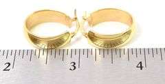Shiny 18K Yellow Gold Hoop Earrings
