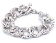 Signed Judith Ripka cubic zirconia link bracelet