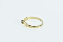 10K Yellow Gold Round Syn. Emerald Vintage Baby Ring