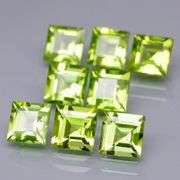 Princess cut unheated! 5.50ct Peridot set