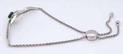 Sterling Silver Green and White Cubic Zirconia Bracelet