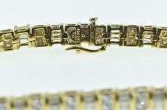 14K Yellow Gold 7.00 Ctw Diamond Vintage Tennis Bracelet