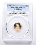 2012-W $5 American Gold Eagle 1/10 Oz Gold PR70 DCAM PCGS