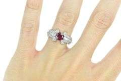 18K White Gold 2.13 Ctw Ruby Diamond Engagement Ring