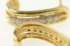 14K Yellow Gold 0.40 Ctw Diamond Curved Bar Statement Earrings