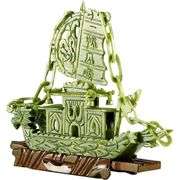 Natural Green Jade Fengshui Dragon Boat Statue