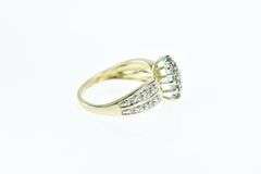 10K Yellow Gold Diamond Cluster Vintage Statement Ring