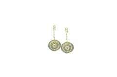 18K Yellow Gold Round Syn. Sapphire CZ Stud Enhancer Earring Jackets