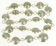 Sterling Silver Turquoise Southwestern Ornate Belt