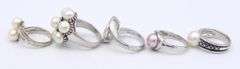 Group lot of 5 Vintage 925 sterling silver rings