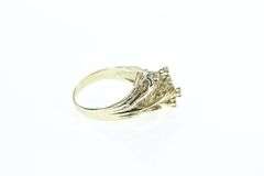 14K Yellow Gold Vintage Diamond Curvy Graduated Ring