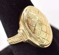 Shiny 14K Yellow Gold Texturized Ring