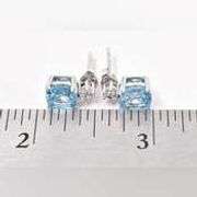 Sparkling 925 Blue Topaz and CZ Gemstone Stud Earrings