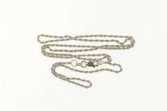 14K White Gold 1.5mm Rolling Rope Twist Link Chain Necklace