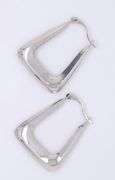 14kt White gold Triangle hoop earrings