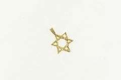 14K Yellow Gold Star of David Jewish Faith Symbol Charm/Pendant
