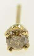 14K Yellow Gold Diamond Solitaire Classic Single Stud Earring