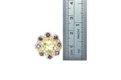 14K Yellow Gold Citrine Rubellite Vintage Cocktail Ring
